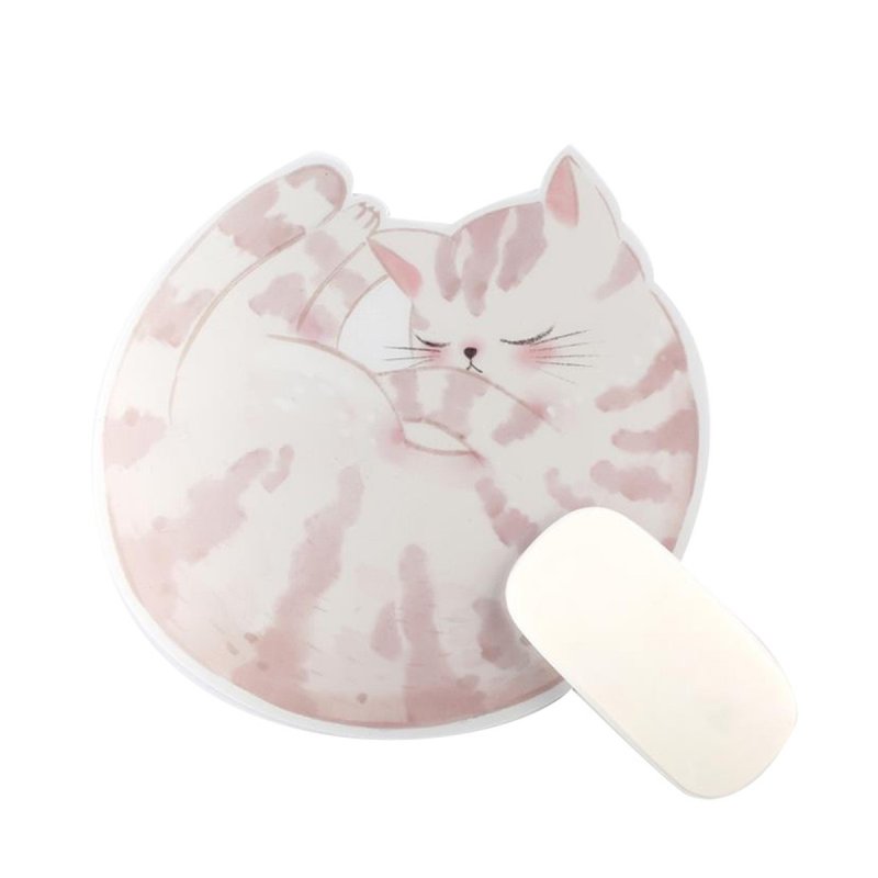 マウスパッド猫眠りシリーズかわいい眠っている4つの3花の黒と白の人形タビー - マウスパッド - レジン 