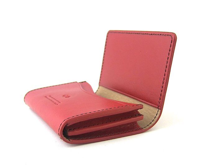 2 pocket business card case card case simple large capacity genuine leather  Italian vachetta leather vegetable tanned leather - Shop italo Card Holders  & Cases - Pinkoi