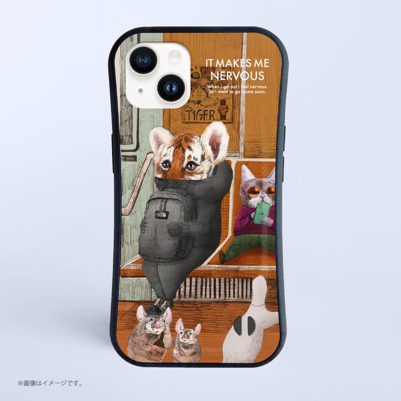 NERVOUS TIGER  /耐衝撃グリップiPhoneケース - 手機殼/手機套 - 塑膠 白色