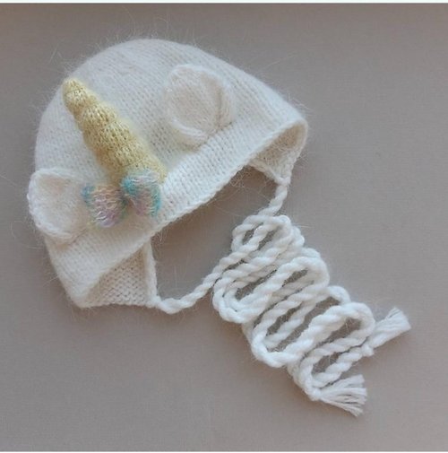 KrisboPatternToy Unicorn newborn bonnet knitting pattern