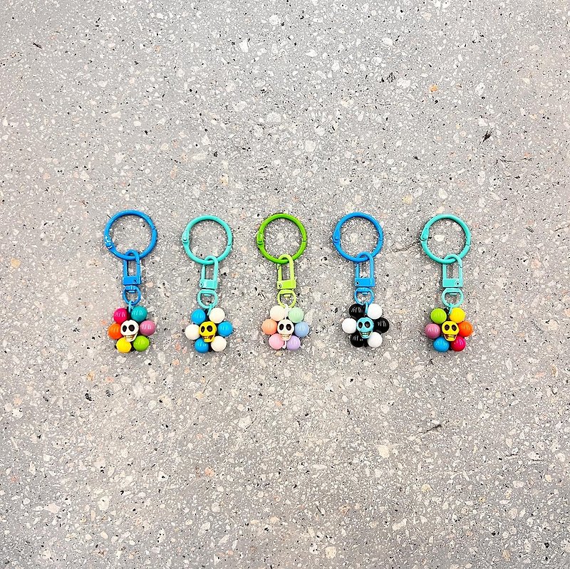10MM skull flower accessories key chain custom design - Keychains - Acrylic Multicolor