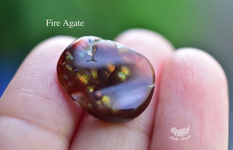 Iridescence of scales★Fire agate fage004 - Metalsmithing/Accessories - Gemstone 