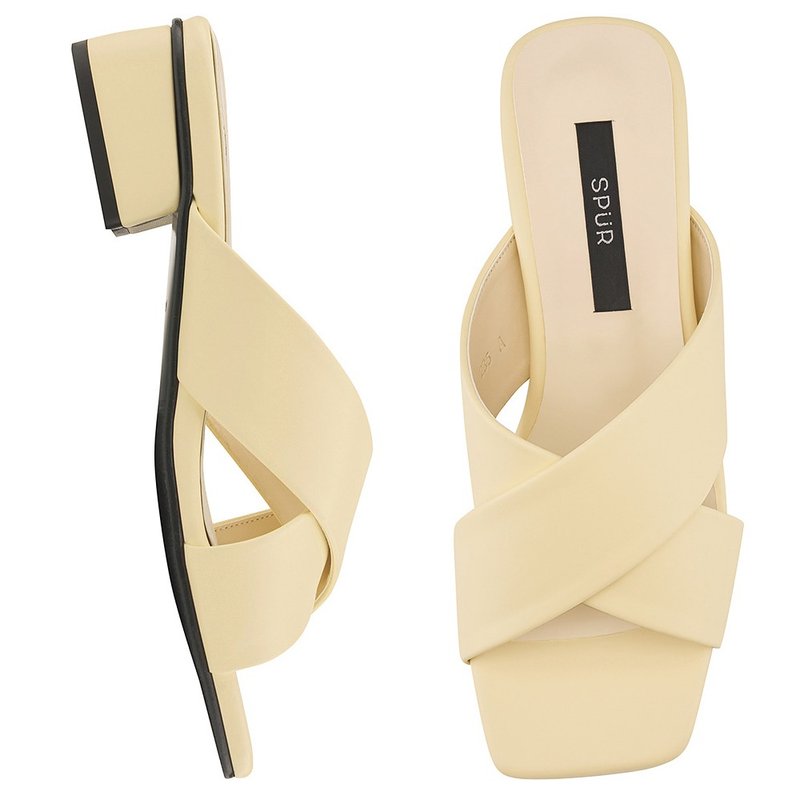 SPUR ワイドクロスサンダル QS7035 BUTTERY - スリッポン - 合皮 