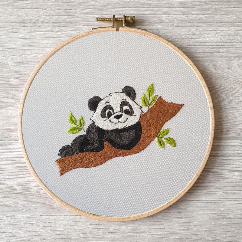 Panda hand embroidery DIY, panda pattern pdf - 其他數位設計 - 其他材質 