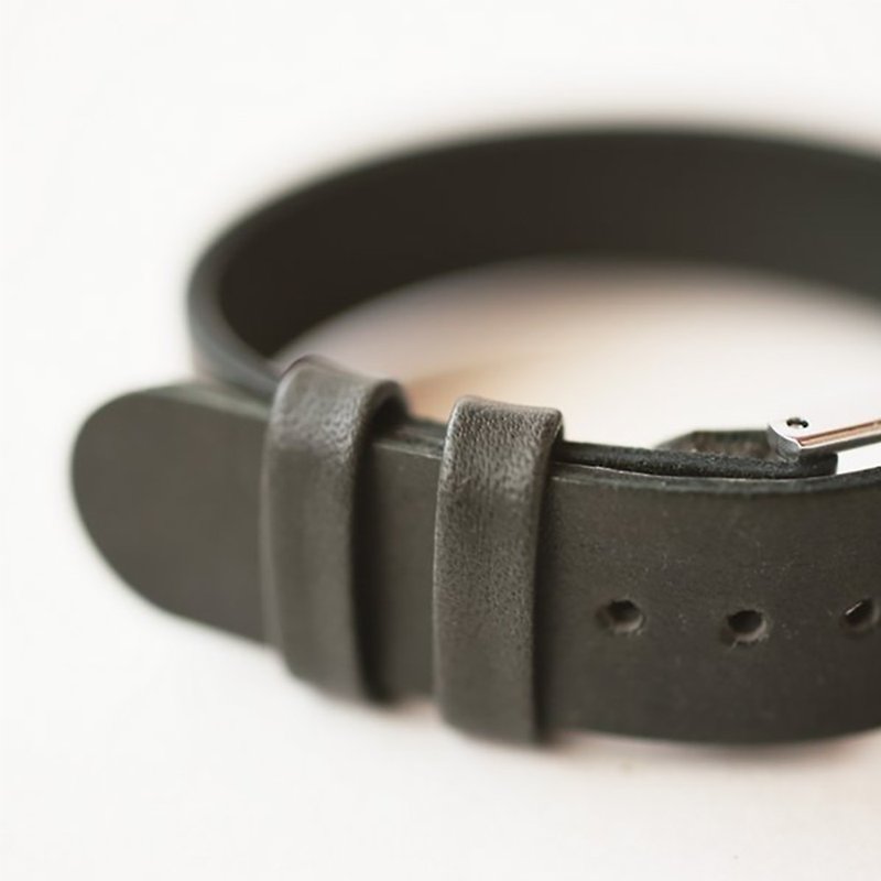 【Ordermade】7mm watchband  / Charcoal / Nume Leather - Watchbands - Genuine Leather Gray