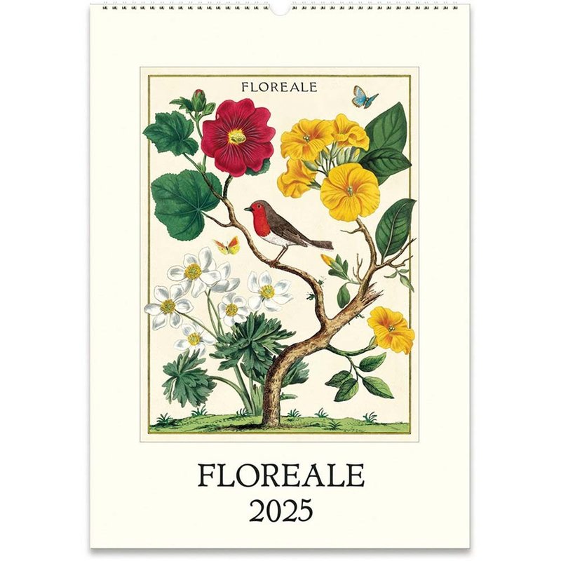 Cavallini & Co. 2025 Annual Calendar/Wall Calendar_Birds and Flowers - ปฏิทิน - กระดาษ หลากหลายสี