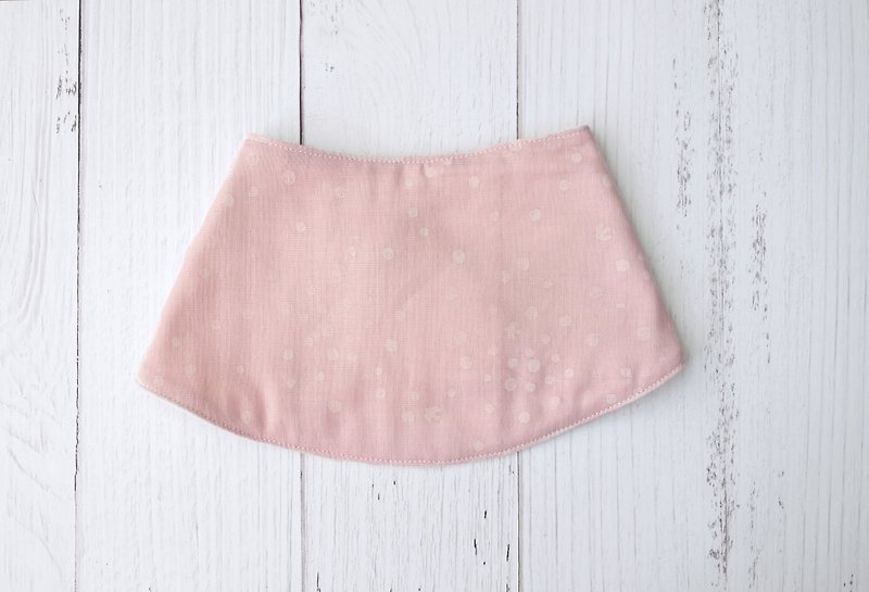 Pink scarf-style bib made in Japan, double yarn, moonlight saliva towel - ผ้ากันเปื้อน - ผ้าฝ้าย/ผ้าลินิน สึชมพู