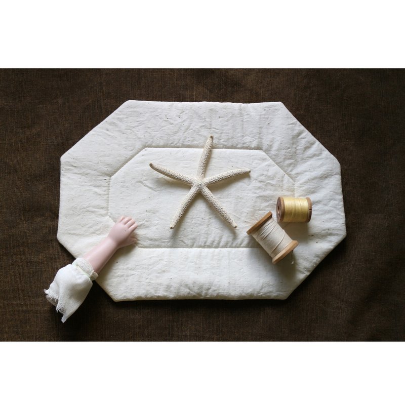 Octagon Storage Mat / Dining Mat / Paper - Coasters - Cotton & Hemp White