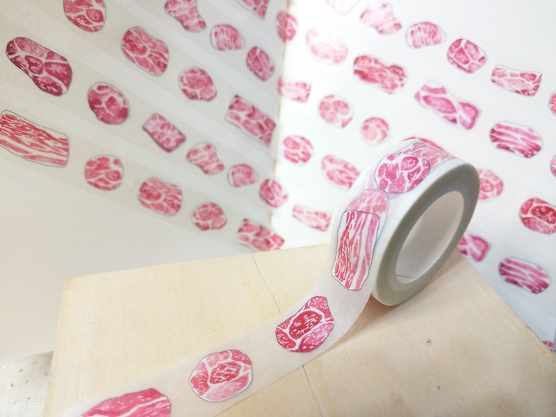 Meat Paper tape - Washi Tape - Paper Red