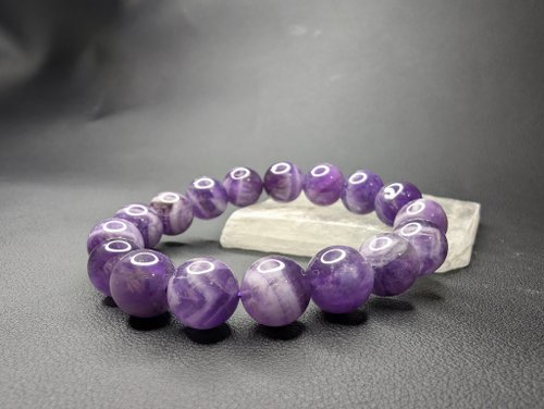 Double W 天然水晶創作館 夢幻紫水晶 Amethyst 手串 手鍊 天然水晶 水晶手鍊 12mm