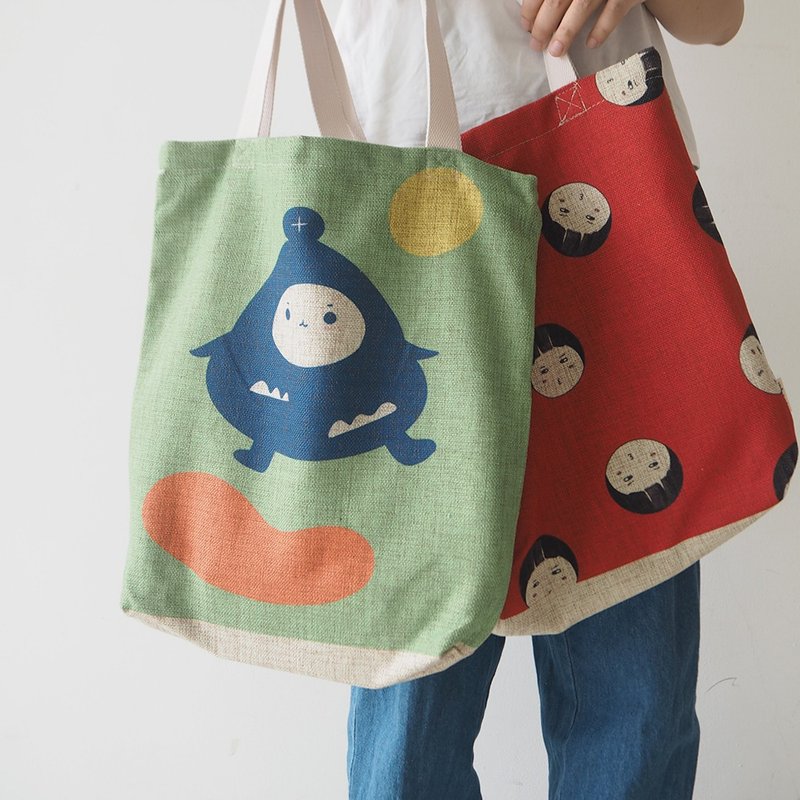 Red, green, green bags are available for boys and girls - กระเป๋าแมสเซนเจอร์ - ผ้าฝ้าย/ผ้าลินิน สีเขียว