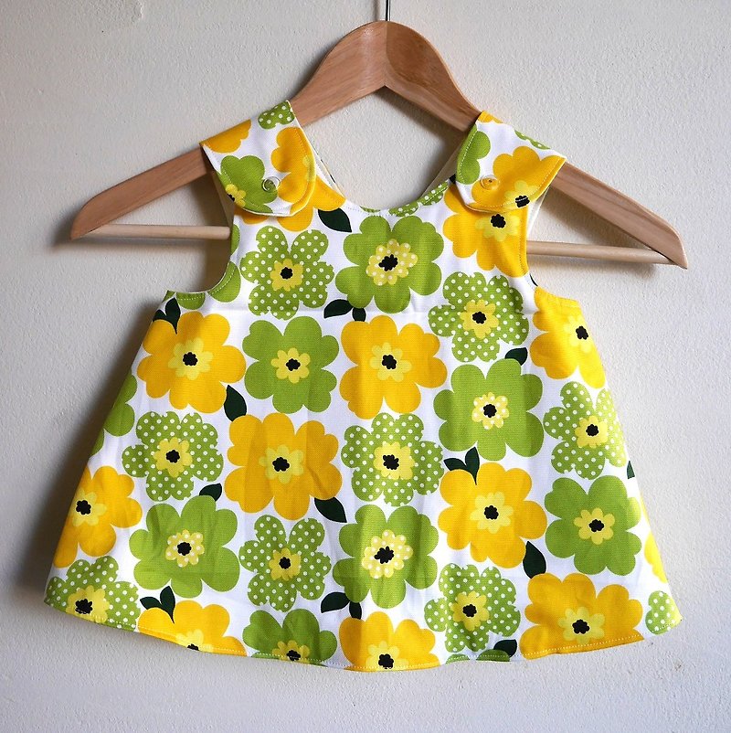 6-12month】Baby Crossover Tunic/yellow flower - Other - Cotton & Hemp Yellow