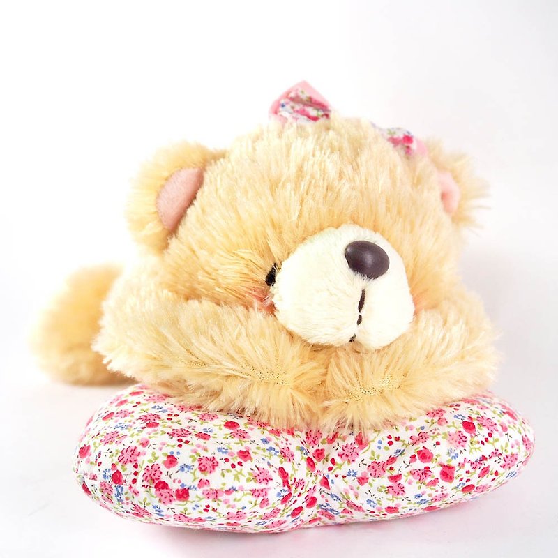 8 inches/Ping heart flower fluffy bear [Hallmark-ForeverFriends fluff-heart-warming series] - Stuffed Dolls & Figurines - Other Materials Brown