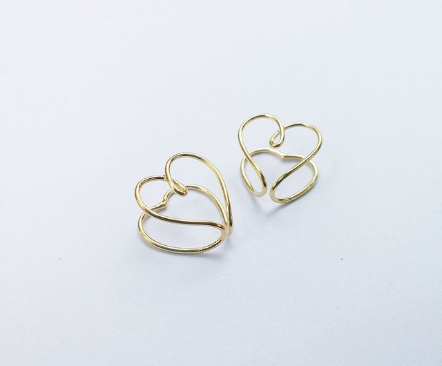 ハートのクリップ式 イヤリング ホワイトゴールド製 ゆうパケットイヤリング クリップ式 レディース シリコンカバー