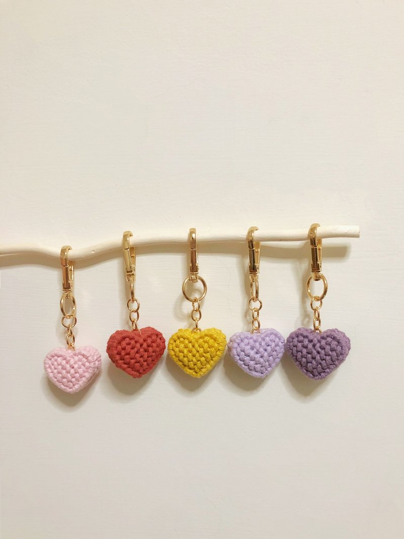 Smei handmade. Braided Macaron Love Keychain 14 Colors - ที่ห้อยกุญแจ - ผ้าฝ้าย/ผ้าลินิน หลากหลายสี