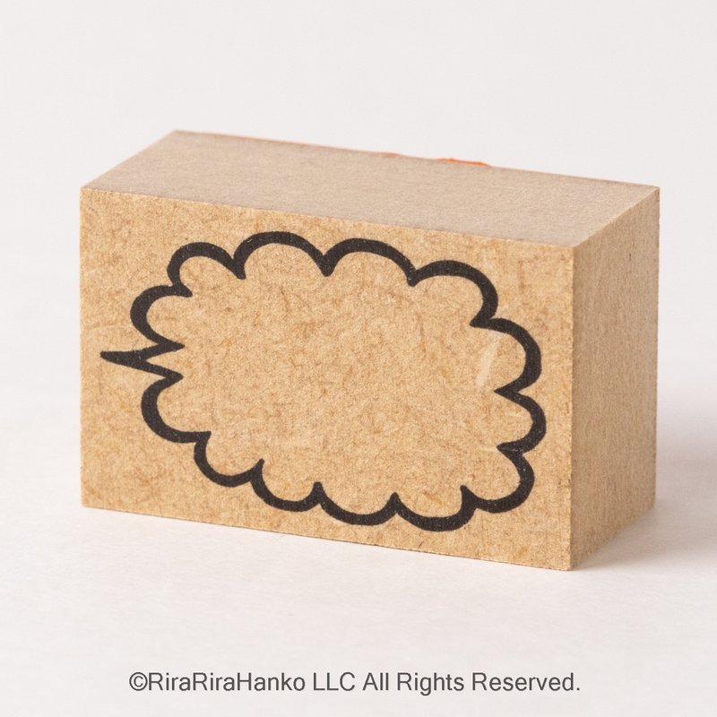 Mokumoku speech bubble*25mmx40mm*Rubber stamp*R790_o - ตราปั๊ม/สแตมป์/หมึก - ไม้ 