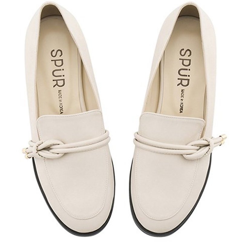 Pre-order – SPUR String knot Flats OS7006 LIGHT BEIGE - Women's Oxford Shoes - Faux Leather 