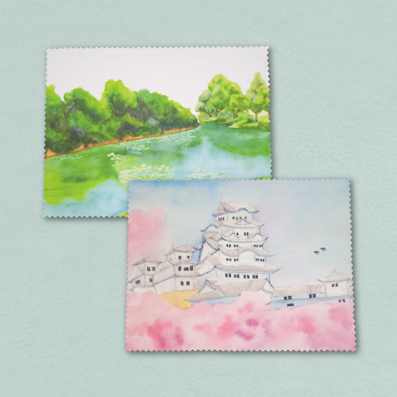 RL Painting Booth Watercolor Faux Suede Mirror Cleaning Cloth - กล่องแว่น - ผ้าฝ้าย/ผ้าลินิน 