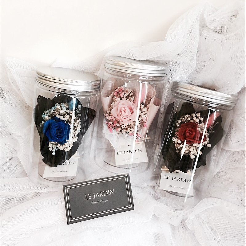 LJ.Flower / Healing Immortal Rose Mini Bouquet Flower Jar / Birthday Gift - ตกแต่งต้นไม้ - พืช/ดอกไม้ 