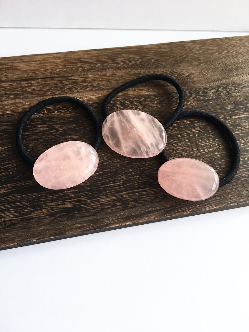 Rose quartz Hair-tie - Hair Accessories - Stone Pink