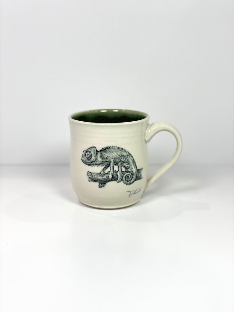 HEITO POTTERY 變色龍手繪 馬克杯 - 咖啡杯/馬克杯 - 陶 多色