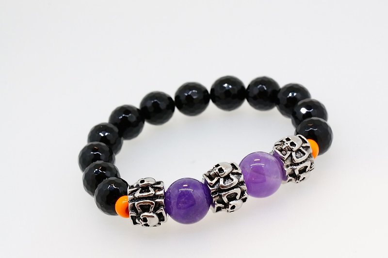 Amethyst + Semi Precious Stones Barcelet (Amethyst + Semi-Precious Stones) - Bracelets - Gemstone Purple