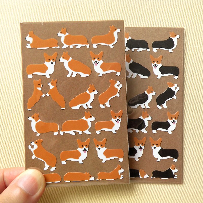 Corgi Stickers 2pcs. - Stickers - Paper Brown