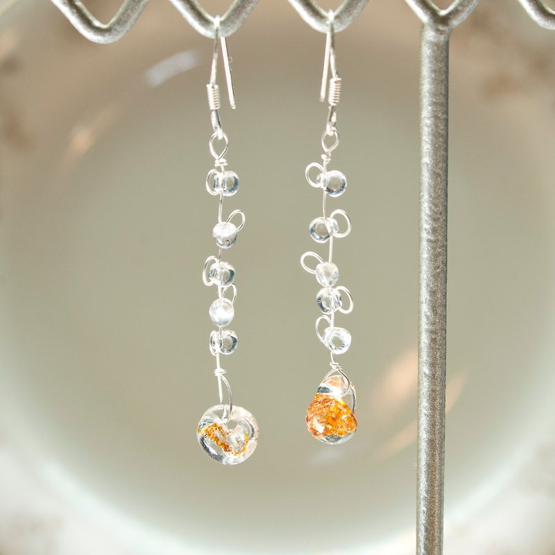 Time earrings - 925 sterling silver earrings - ต่างหู - โลหะ สีทอง