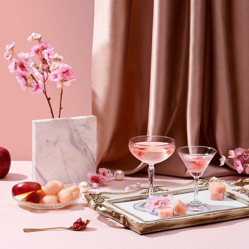 Rock sugar cherry blossom apple lychee tea brick | 17gx12 pieces/can | wedding favors bridesmaid gift girlfriend gift - Tea - Other Materials Pink