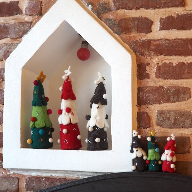 Pre-order: Christmas home/party decoration-wool felt star Christmas tree - ของวางตกแต่ง - ขนแกะ หลากหลายสี