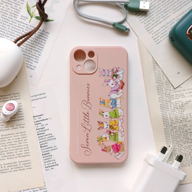 Broken code special price - Sitting in a row with little dwarf rabbit phone case - เคส/ซองมือถือ - ซิลิคอน 