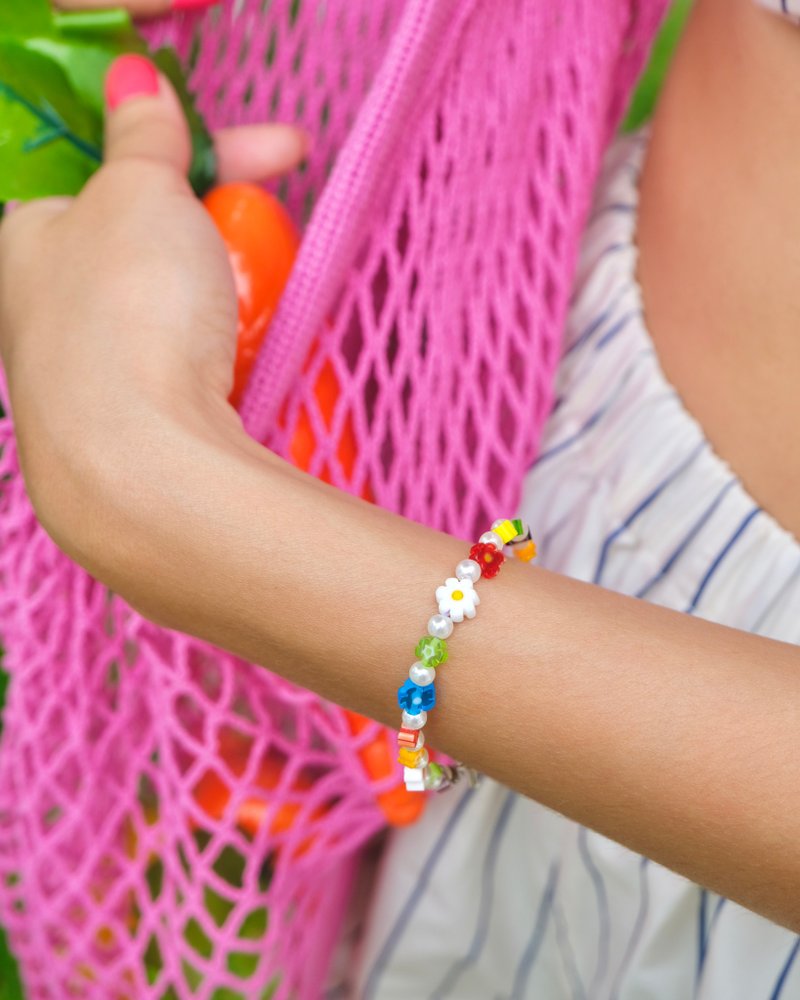 Bracelet Blossom • Beaded Jewelry • Cute Colorful Gift Beach Summer Accessories - 手鍊/手環 - 不鏽鋼 多色