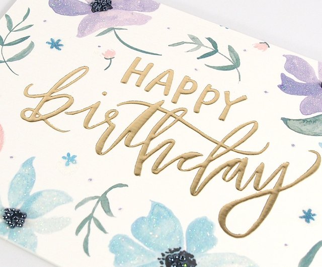 Details about   HALLMARK  For Wife Flowers GLITTERED Large Birthday Greeting Card W/ TRACKING 