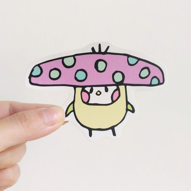 Purple umbrella mushroom illustration sticker - Stickers - Paper Purple