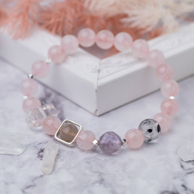 粉晶系列 8mm粉晶手鏈 - 手鍊/手環 - 水晶 粉紅色