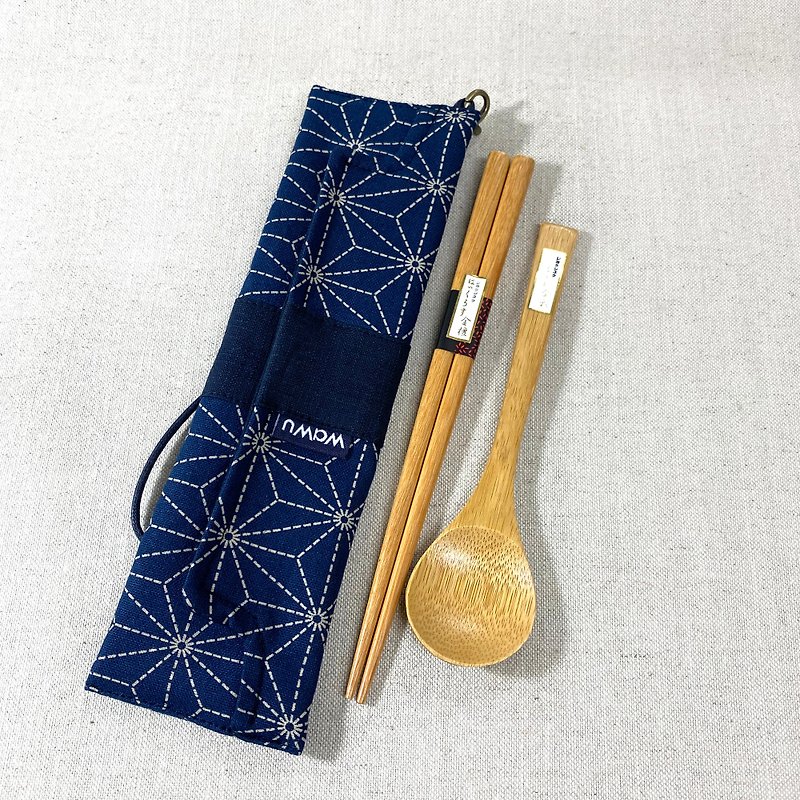 Chopsticks bag make to order* - ตะหลิว - ผ้าฝ้าย/ผ้าลินิน สีน้ำเงิน