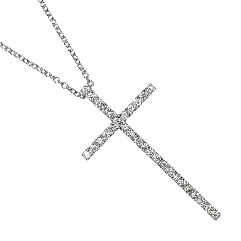 【日本直送】ティファニー ネックレス メトロ クロス K18WG ホワイトゴールド ダイヤモンド 約3.42g TIFFANY&Co.【中古】Aランク - 項鍊 - 貴金屬 銀色