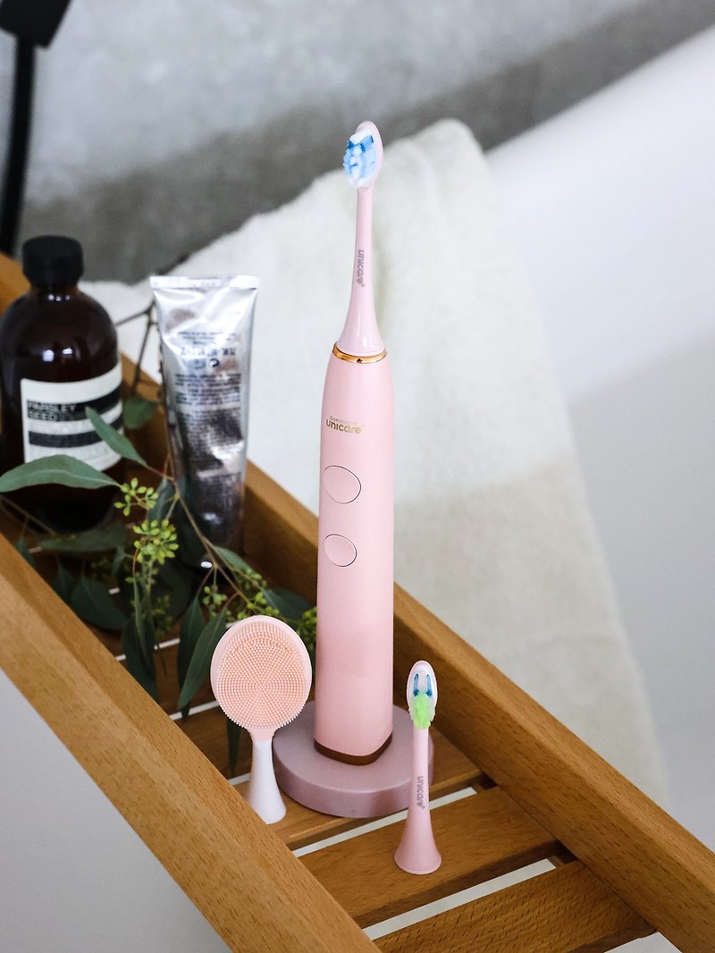 Oral health care combination-unicare sonic electric toothbrush pearl powder with original four-piece brush head set - อุปกรณ์ห้องน้ำ - วัสดุอื่นๆ สึชมพู