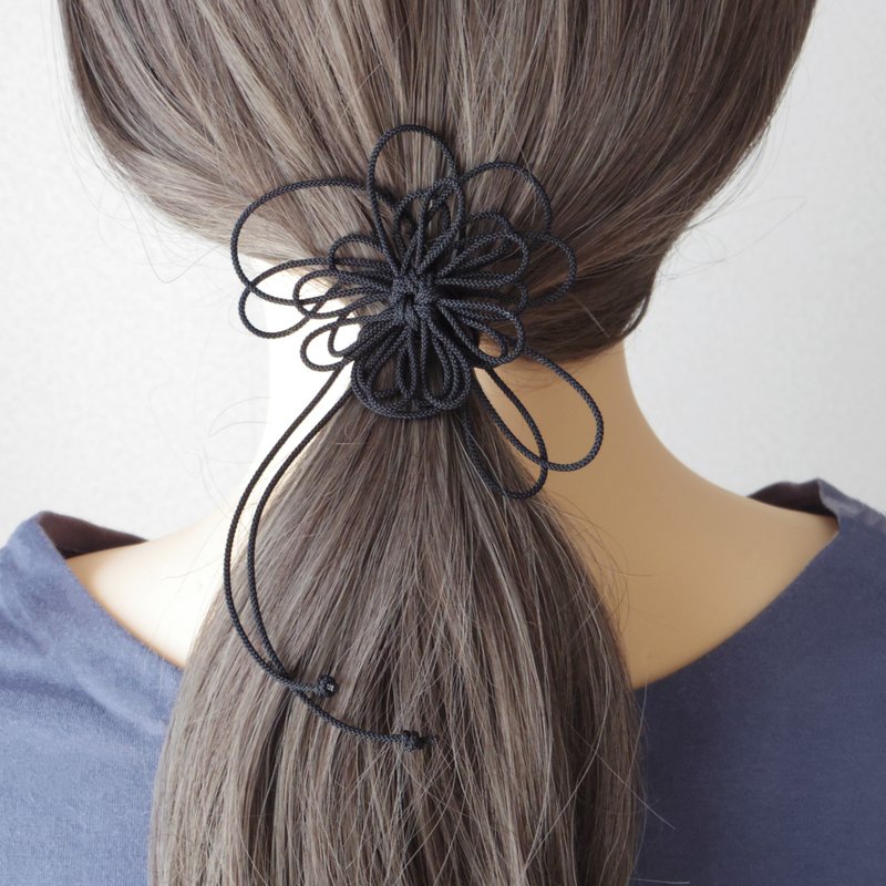 髮圈飾品 暮色‧柔順如絲 ( 暮、滑ラカニ ) - 髮夾/髮圈 - 聚酯纖維 黑色