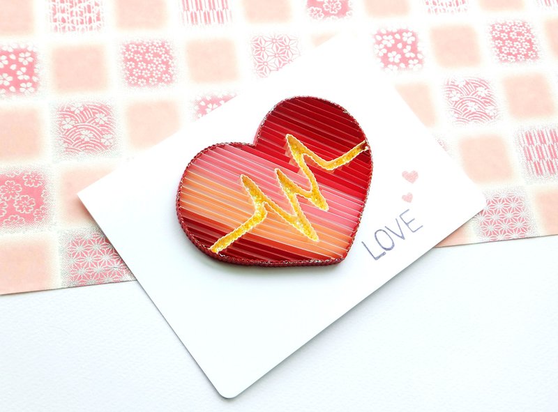 Hand made decorative cards-Electrocardiogram - การ์ด/โปสการ์ด - กระดาษ สีแดง