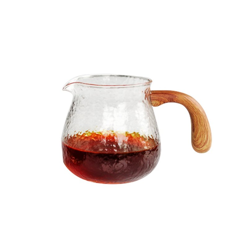 [Timemore] Taimo Coffee Hammer Pattern Glass Sharing Pot with Handle Heat-Resistant Japanese Style Spot - Coffee Pots & Accessories - Glass 