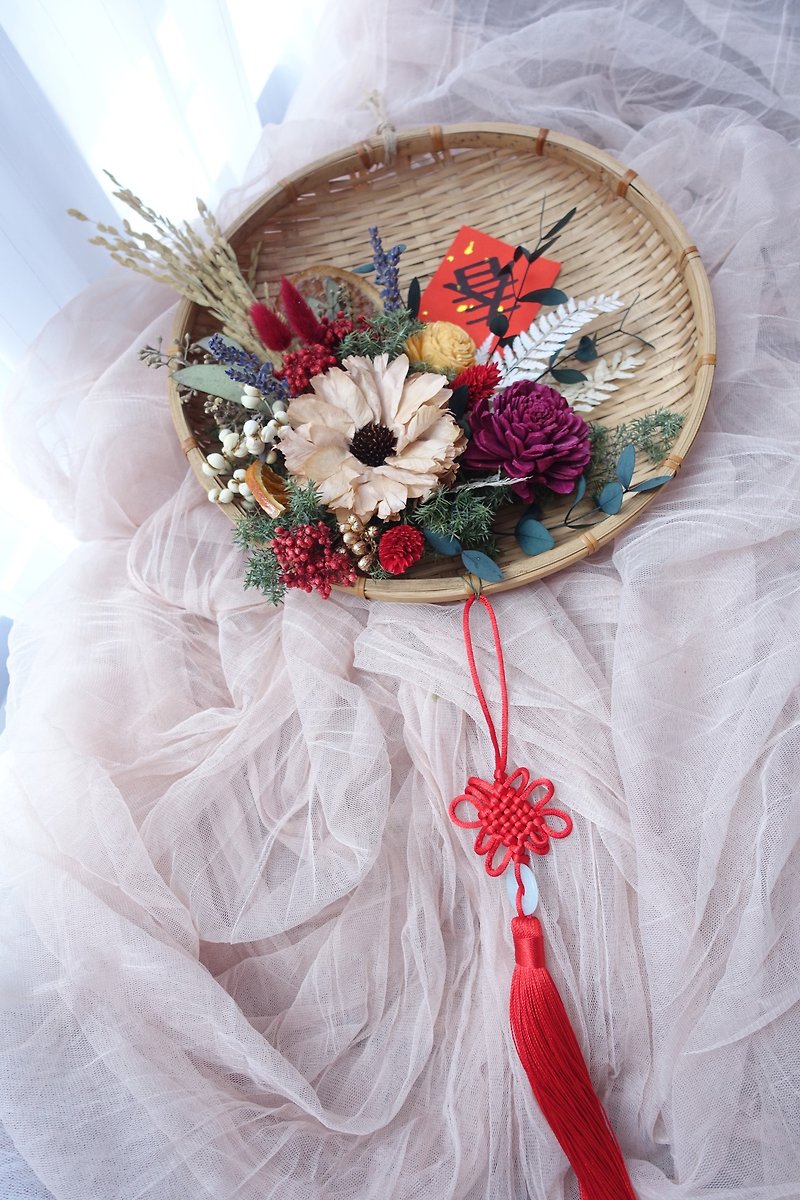 [New Year Hanging Decoration] New Year Home Dry Flower Rice Moss - Dried Flowers & Bouquets - Plants & Flowers Multicolor