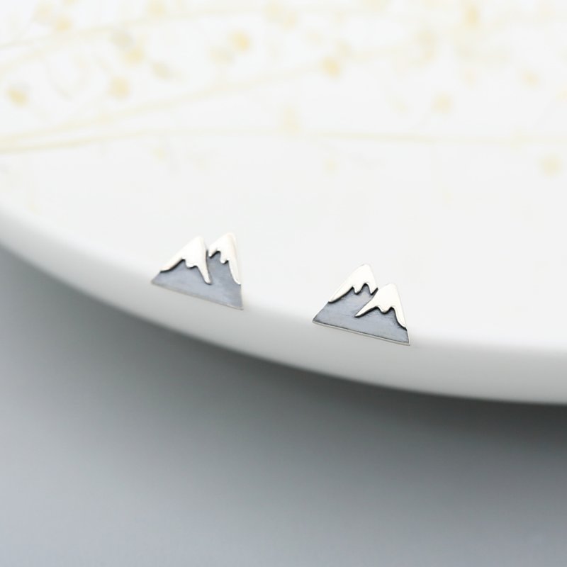 Fuji mountain s925 sterling silver earrings birthday gift - ต่างหู - เงินแท้ สีเงิน