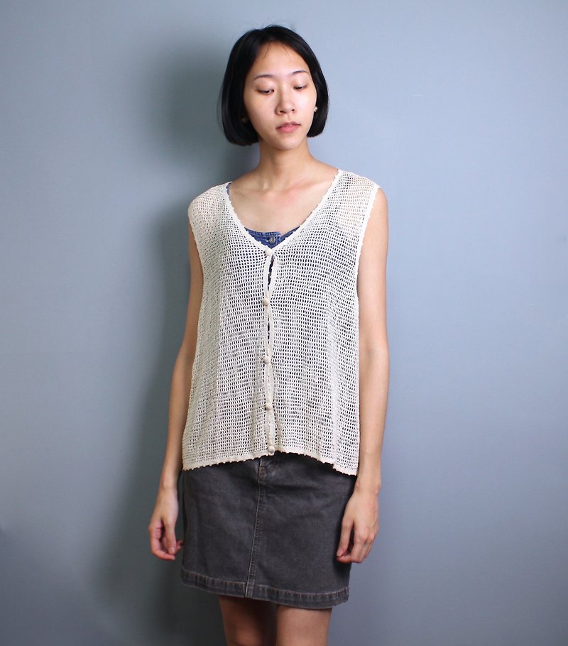 FOAK vintage silk の Hua pure silk crocheted vest - เสื้อกั๊กผู้หญิง - ผ้าไหม 