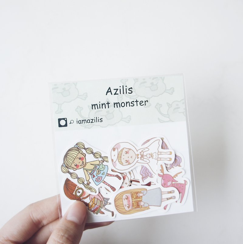 Mint Monster◆Cute Sticker Set-7pcs - สติกเกอร์ - กระดาษ 