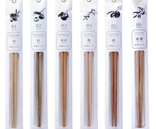 tetoca Chopsticks 23cm Honey Beeswax Coating Natural Wood Orchard