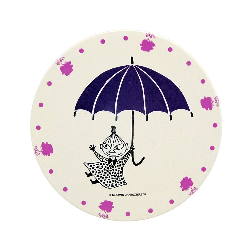 Moomin 噜噜 米 Authorization-Suction Coaster- [小 紫 伞] (Round / Square) - Coasters - Pottery Purple