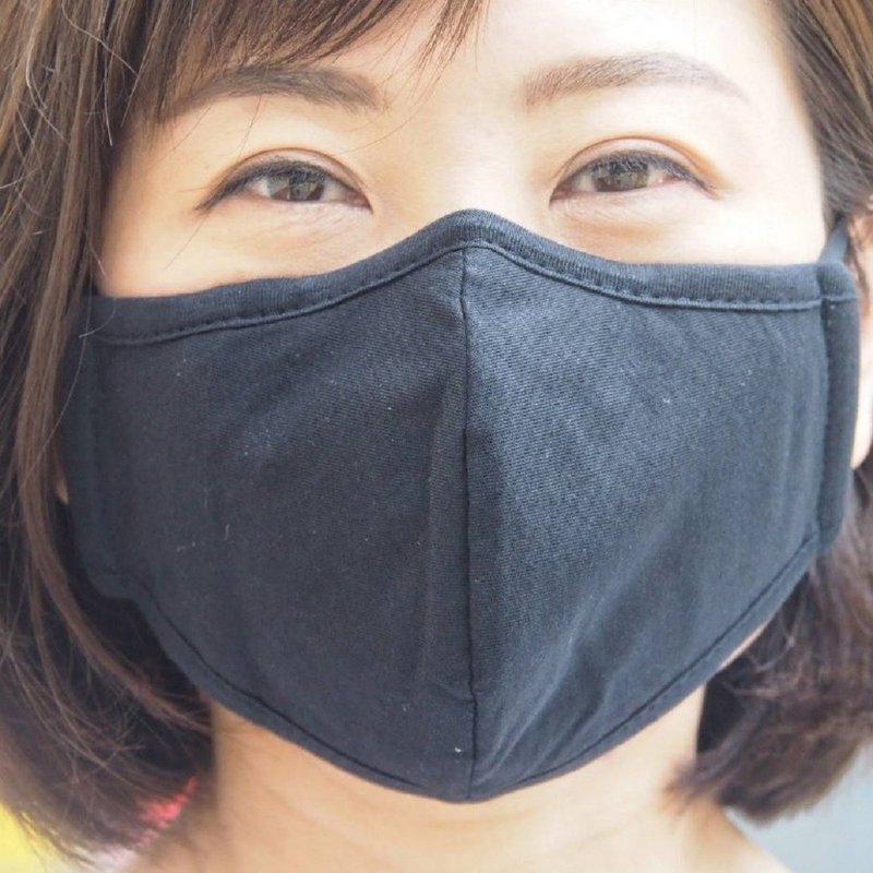可調節鼻梁位&掛耳繩 可放濾芯 男女口罩, M11020 - 口罩/口罩收納套 - 棉．麻 黑色