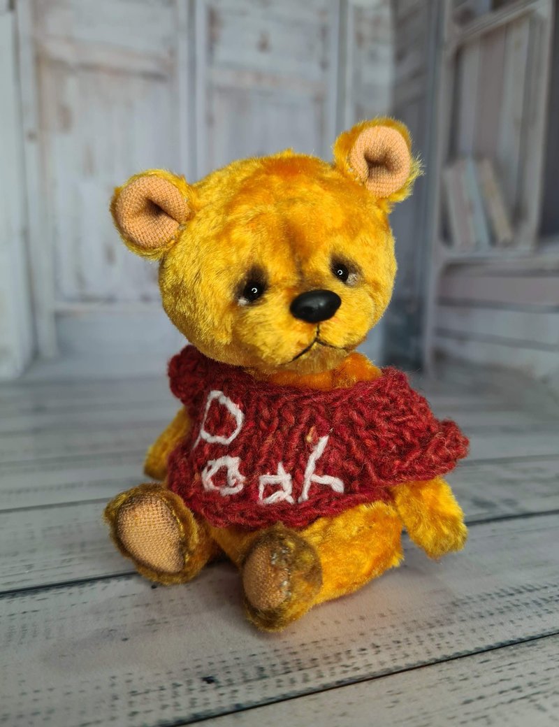 くまのプーさん ミニチュアクマのおもちゃ。 手作りのクマの贈り物。 - 人形・フィギュア - その他の素材 イエロー