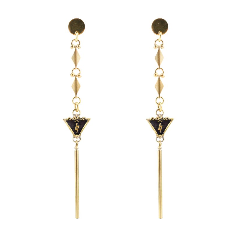 修復マークロングピアス - ピアス・イヤリング - 銅・真鍮 ゴールド